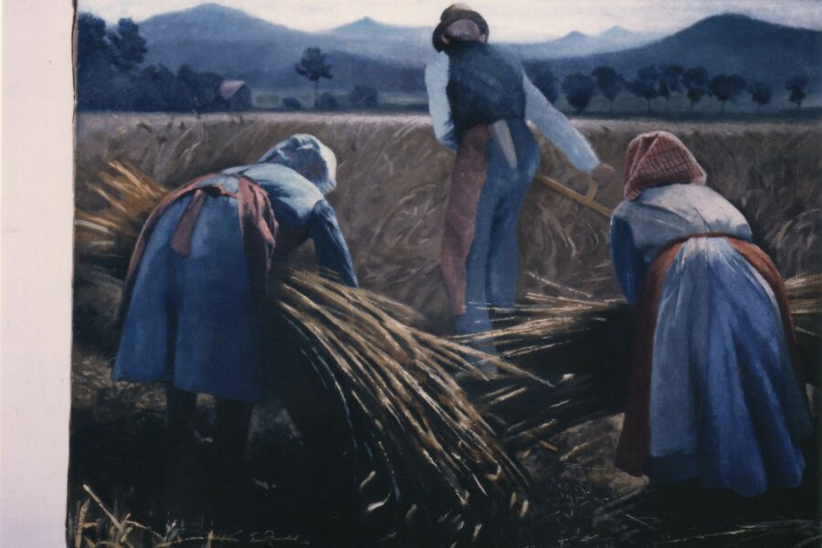 Ernst Neuschul, Žně v českém středohoří, 1937